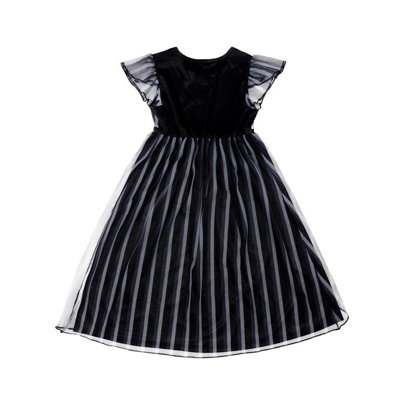 Wednesday Girls Halloween Fantasy Gown - Black, Size 10/12, L10/12