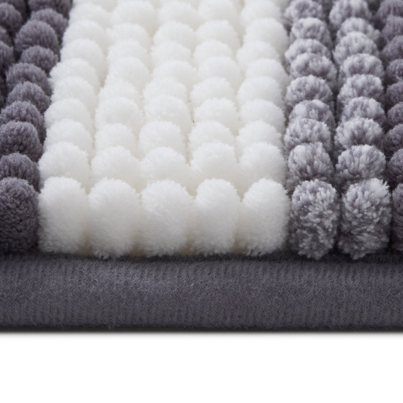 Mainstays Foam Noodle Bath Rug - White, 17 x 24 Inches, Non-Slip Bathroom Mat