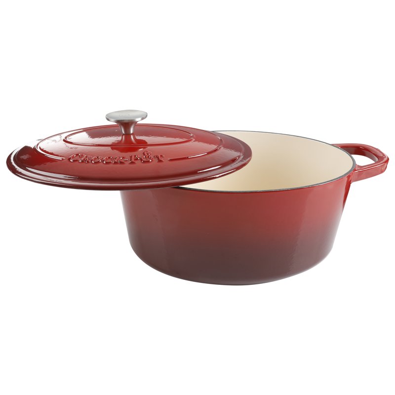 7-Quart Oval Cast Iron Dutch Oven - Scarlet Red