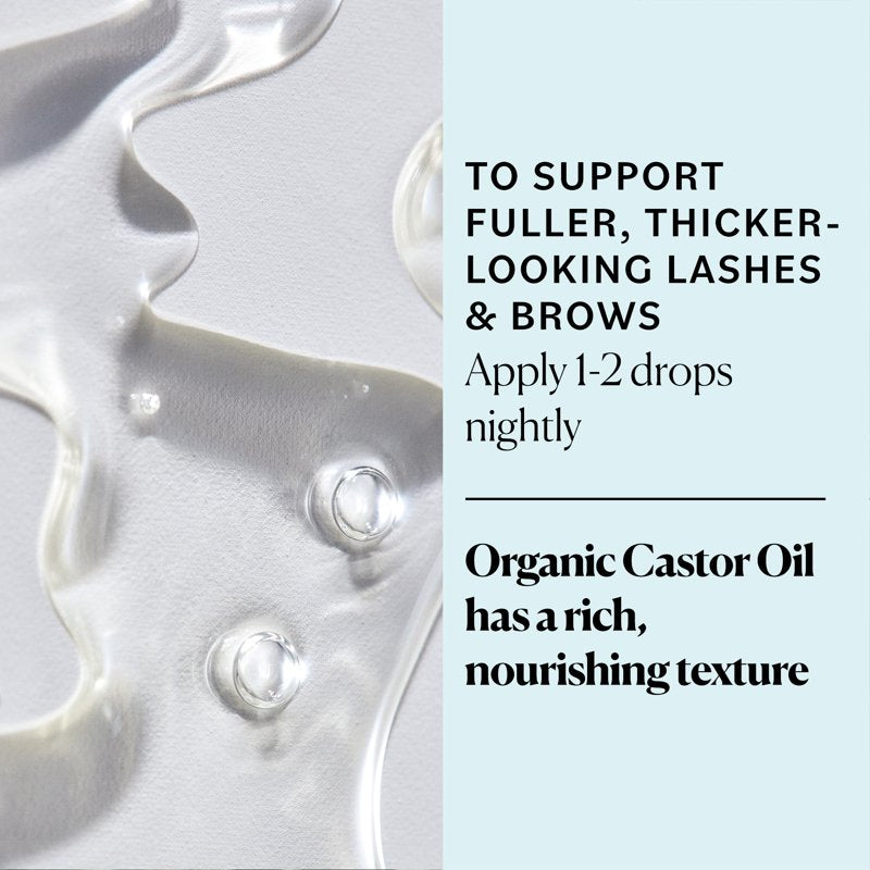 Organic Cold-Pressed Castor Oil for Eyelashes and Eyebrows, 1 fl oz