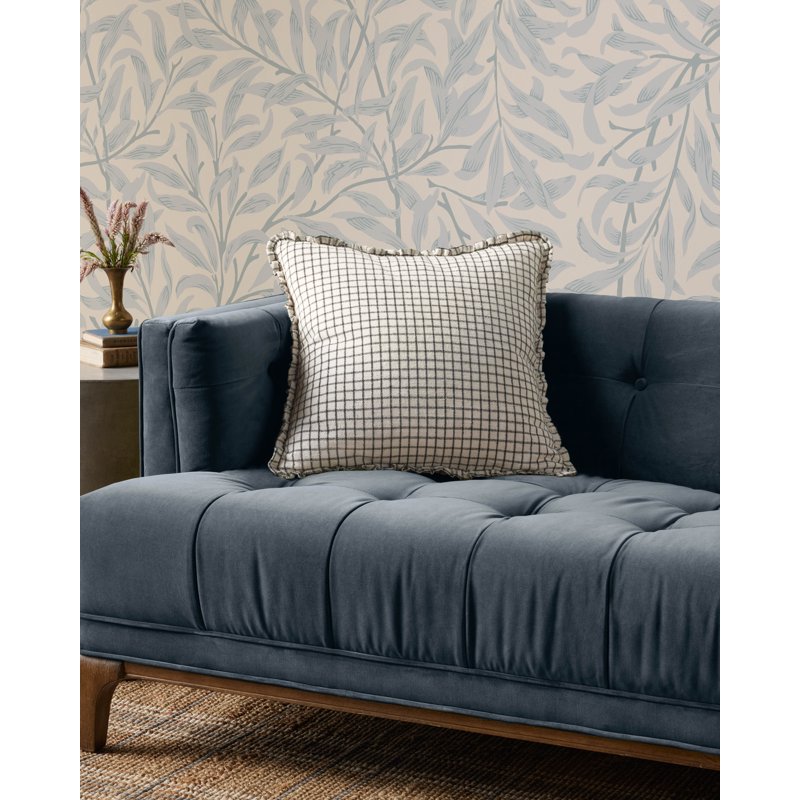 Decorative Throw Pillow with Ruffled Frame - Ivory & Black 18x18