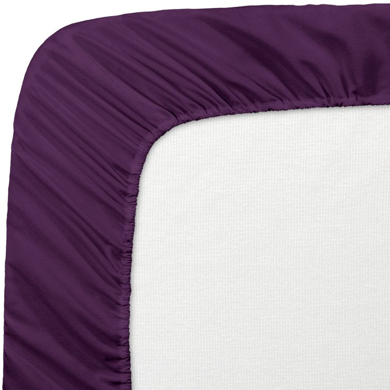 Split King Bed Sheets 2-Pack Ultra-Soft Microfiber Fitted Sheets - Plum - Bare Home
