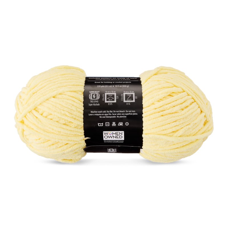 Bulky Chenille Yarn Lemonade 220 yd - Soft Knitting & Crochet Fiber