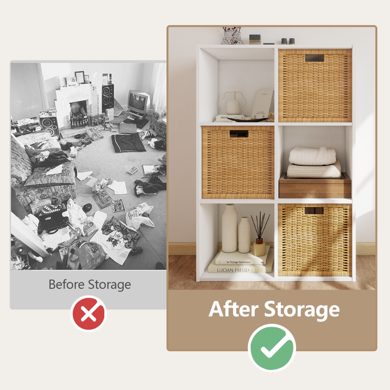 6-Cube Storage Organizer - Multi-Purpose Bookshelf for Home & Office