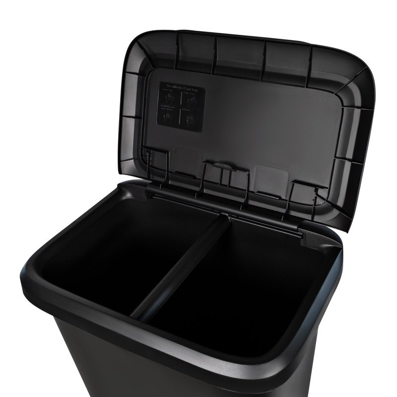 20.4 Gallon Dual Compartment Kitchen Trash Can with Lift Top Lid