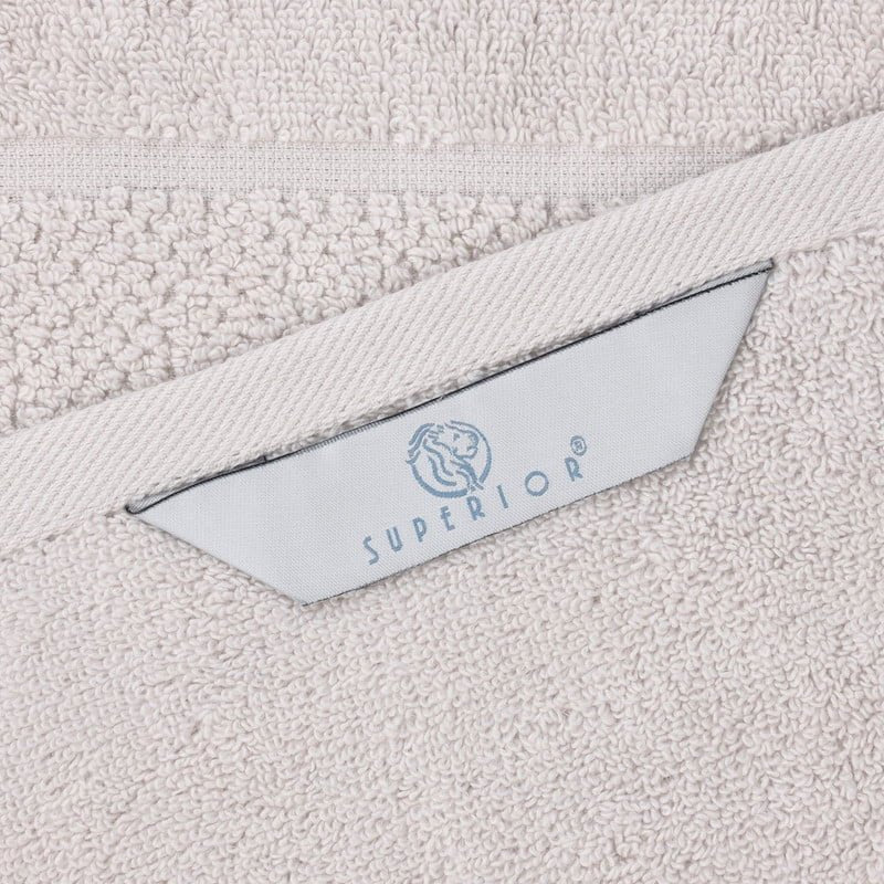 Face Towels Set of 12 - Silver, Medium Weight, Ultra Absorbent, Spa-Style Washcloths with Border - 13x13 Inches, Cotton & Viscose Blend - Superior Mile