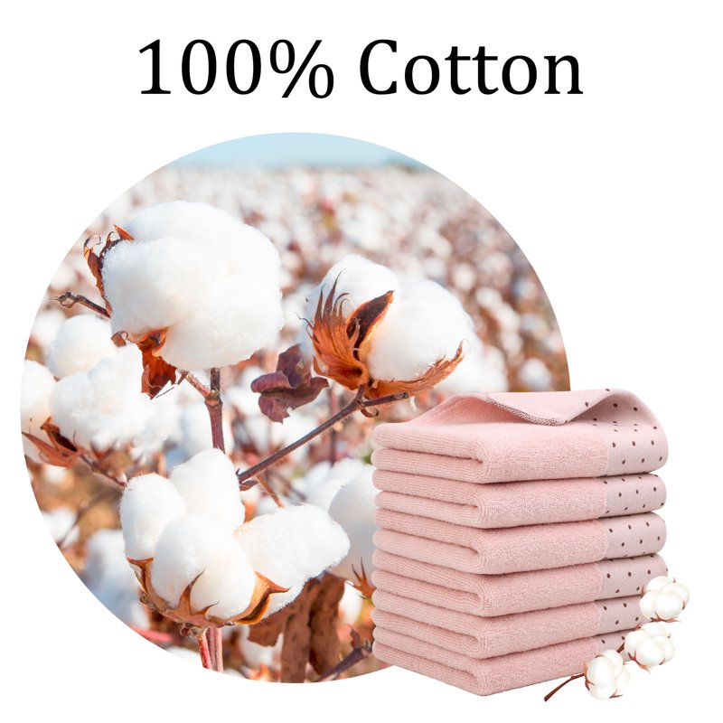 Misty Rose Cotton 600 GSM Hand Towel Set - 14 x 30 Inches, 6 Pack