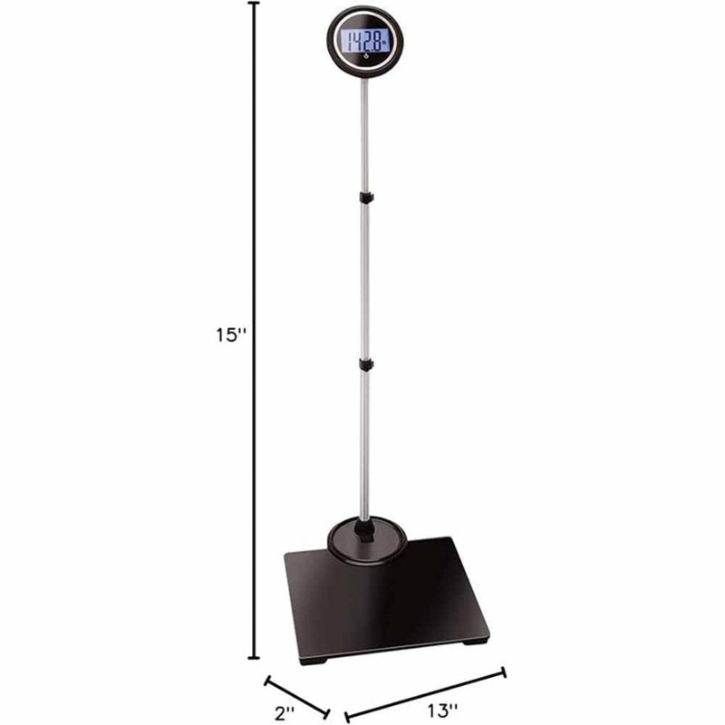 Digital Body Weight Scale with Extendable Display - Extra Wide, Black