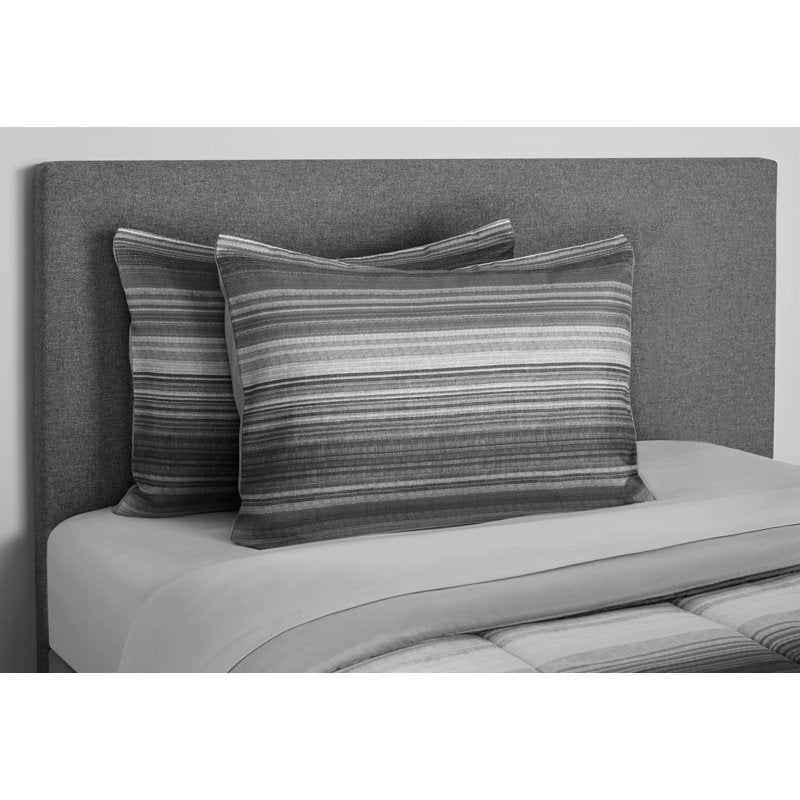 Mainstays 8-Piece Ombre Stripe Bed in a Bag Set - Queen, Gray Stripe