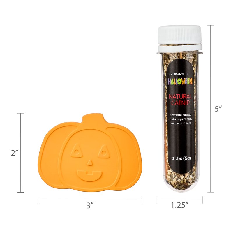 Vibrant Life Halloween Catnip Dispenser Toy - Pumpkin, Orange, Multicolor