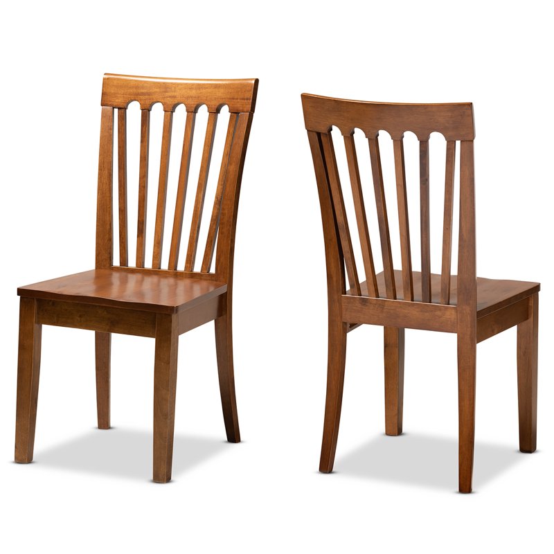 Minette Dining Chairs Set of 2 - Walnut Brown Wood