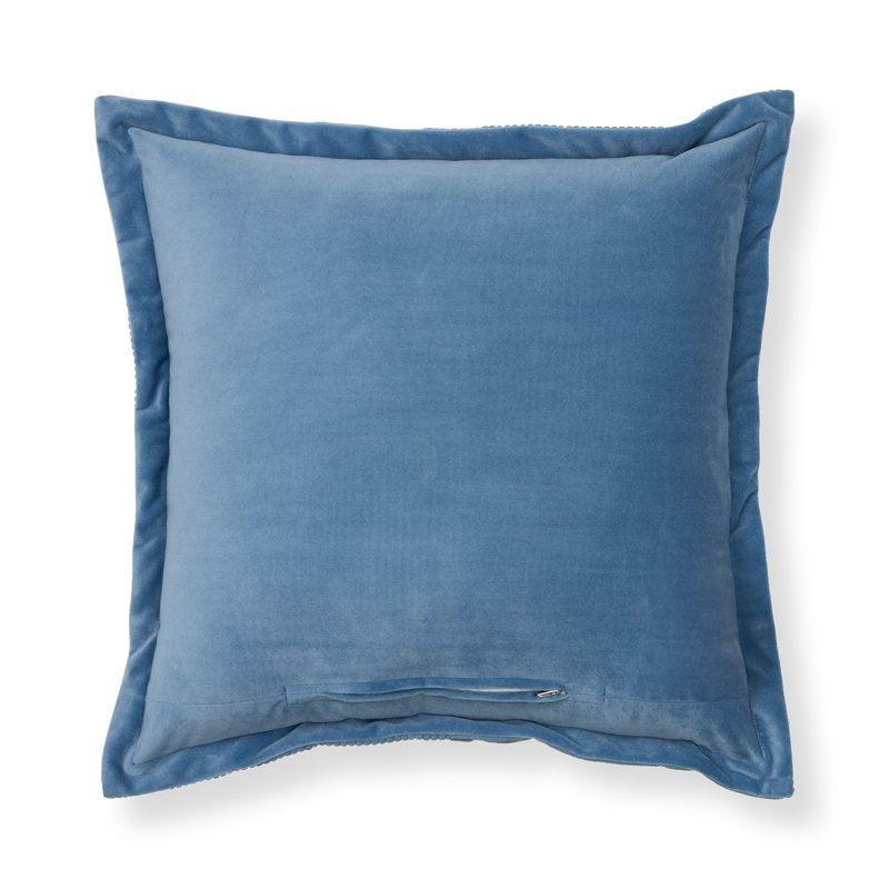 Blue Velvet Corduroy Decorative Throw Pillow 18x18 Inches - Mainstays