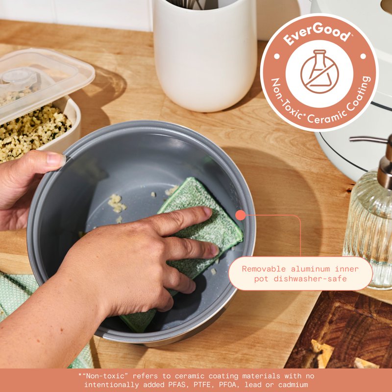 14-Cup Electric Rice & Grain Cooker with EverGood Nonstick - White Icing
