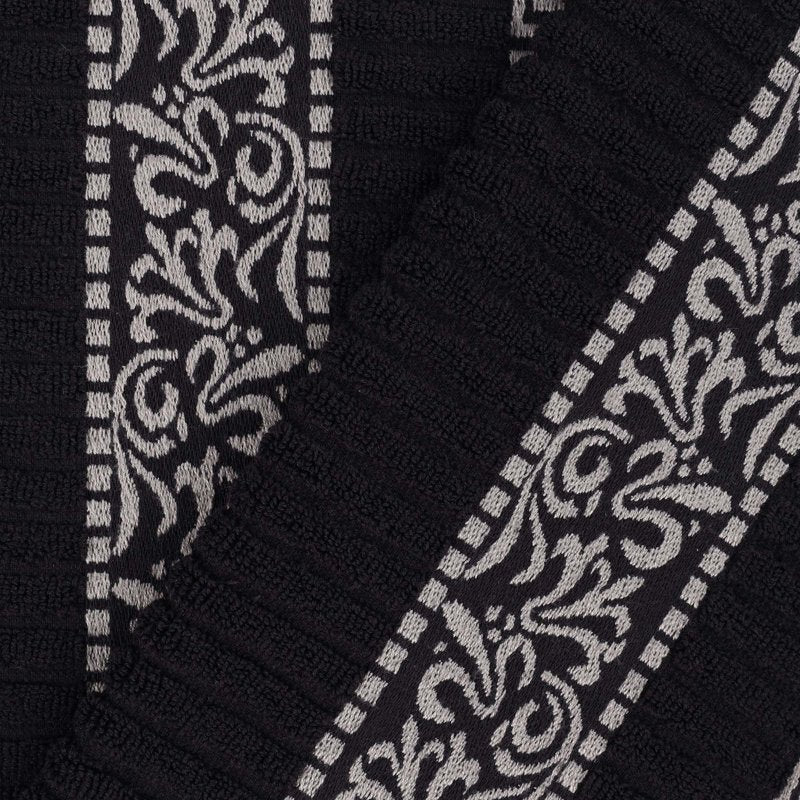 Superior Athens 6-Piece Cotton Greek Scroll Towel Set - Black Chrome