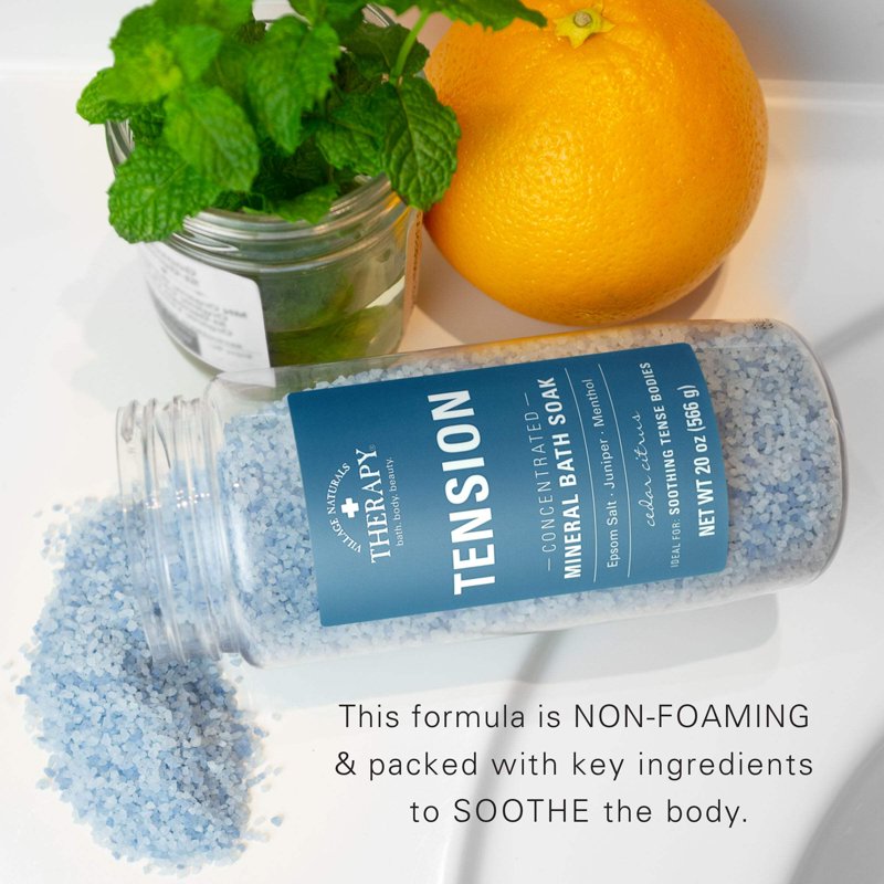 Tension Relief Mineral Bath Soak with Epsom Salt & Essential Oils, 20 oz