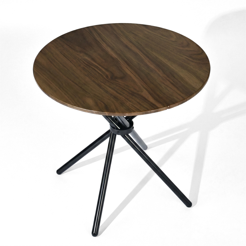 31.5" Round Dining Table for 2-4 - Dark Brown, Metal Base