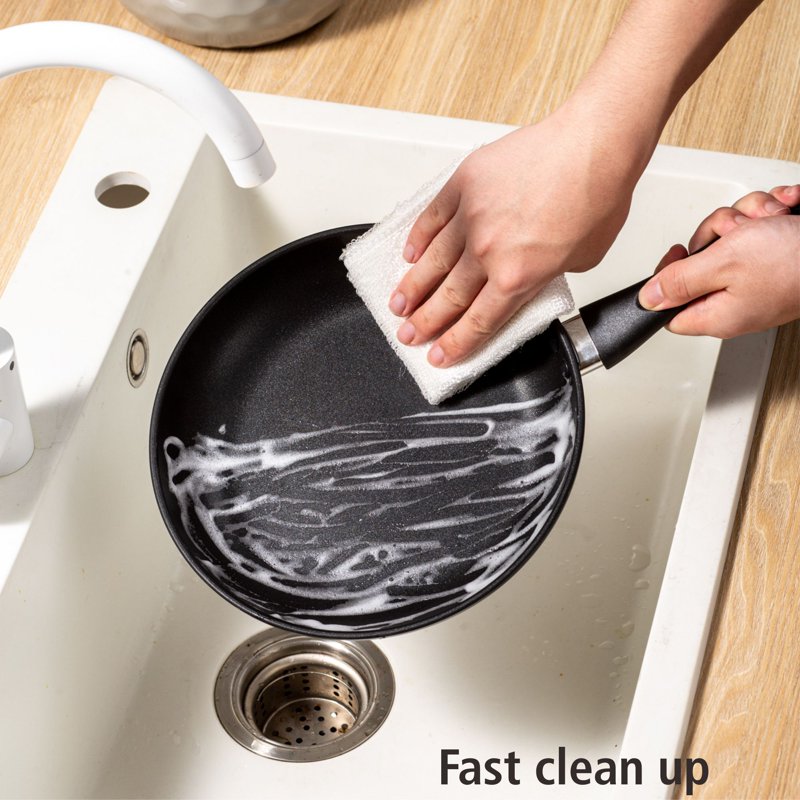 Non-Stick Aluminum Skillet 9.5" - 6 Pack, Dishwasher Safe