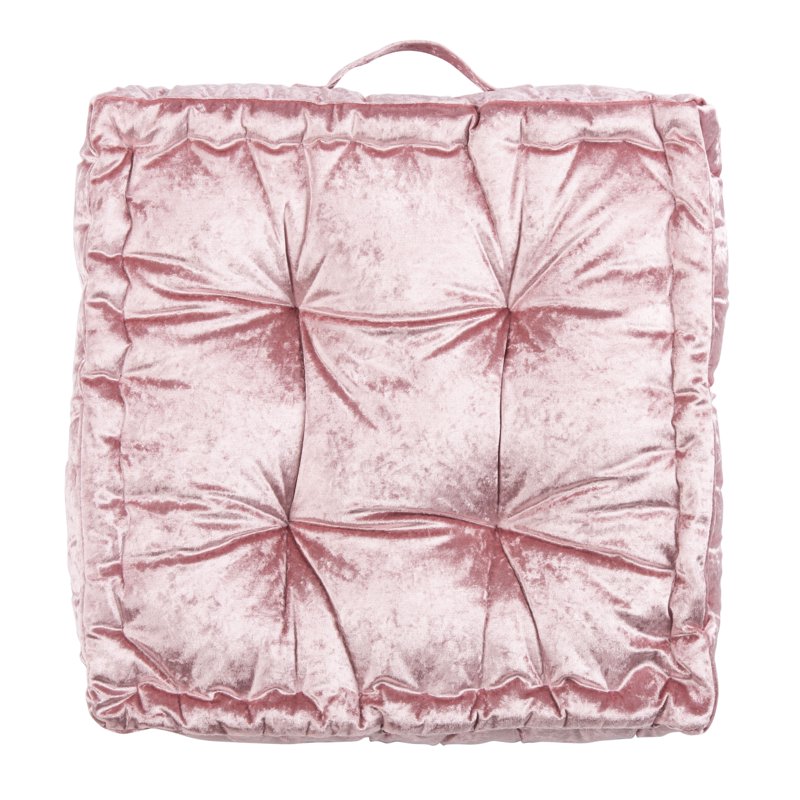 Blush Square Tufted Floor Pillow - 18x18 Inch Soft Cushion for Home Decor