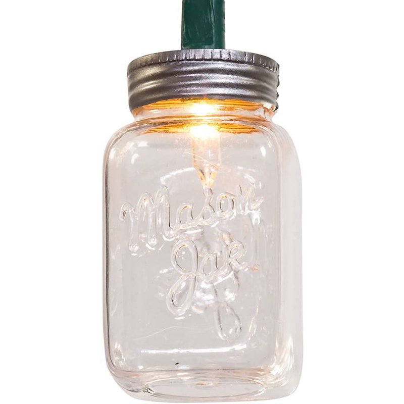 Clear Mason Jar String Lights - Indoor & Outdoor Festive Decor