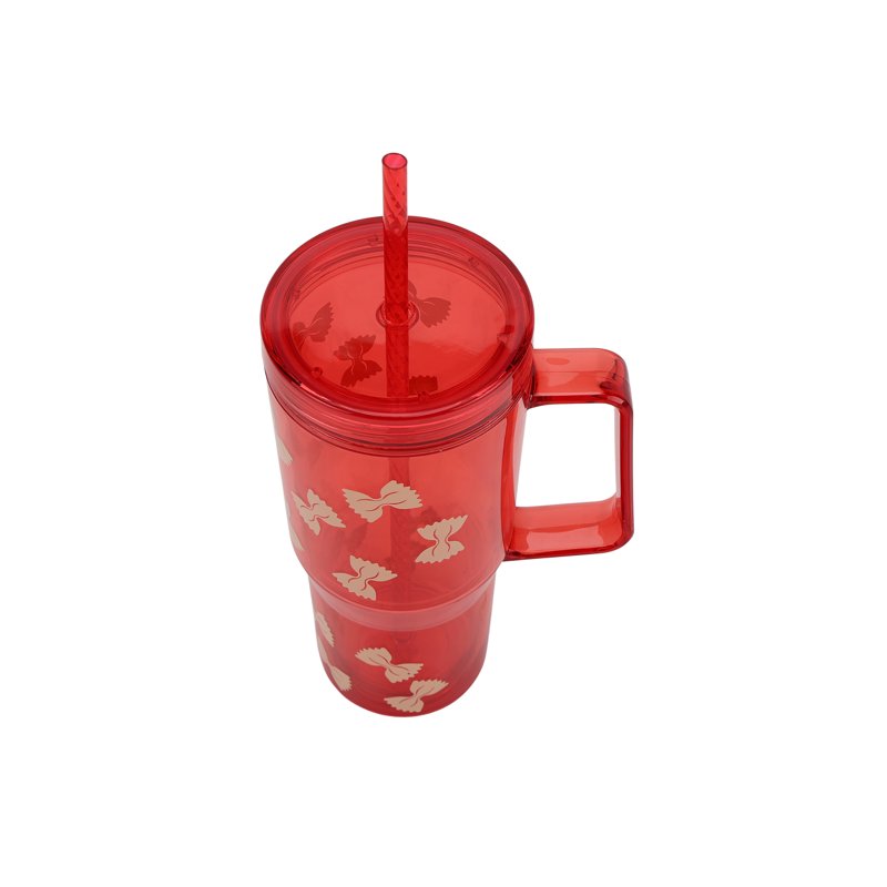 30oz Tumbler with Straw - Just Feed Me Pasta Design
