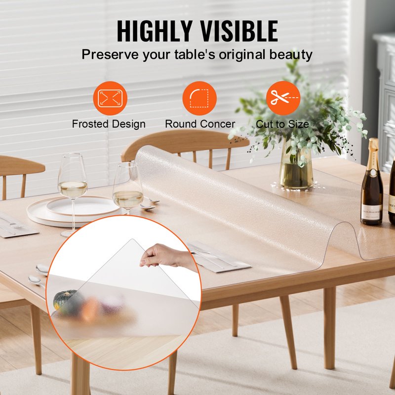 Frosted Desk Protector - 36x60 in, 1.5mm Thick, PVC