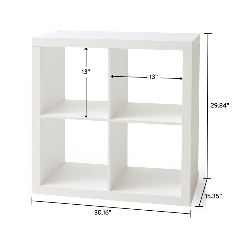 4-Cube Storage Organizer - White Texture, Easy Assembly