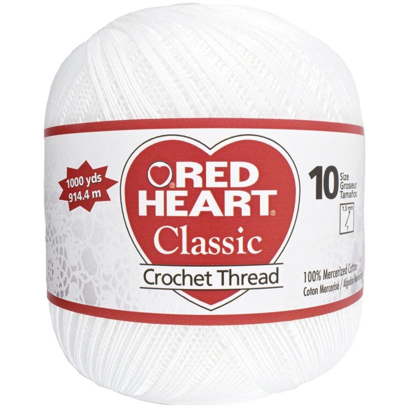 White Cotton Yarn 2 Pack - 1000 Yards Size 10 for Crochet & Home Decor