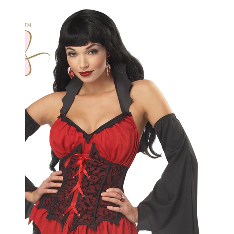 Sexy Vampire Costume for Women Halloween Dress with Corset and Collar