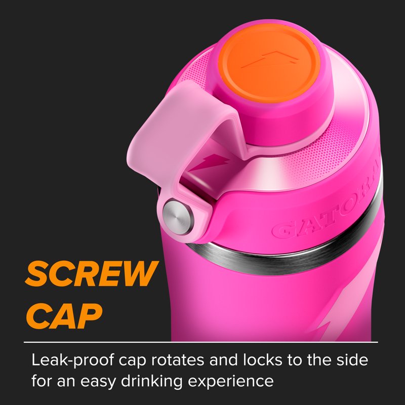 22 oz Stainless Steel Water Bottle with Twist Cap - Pink