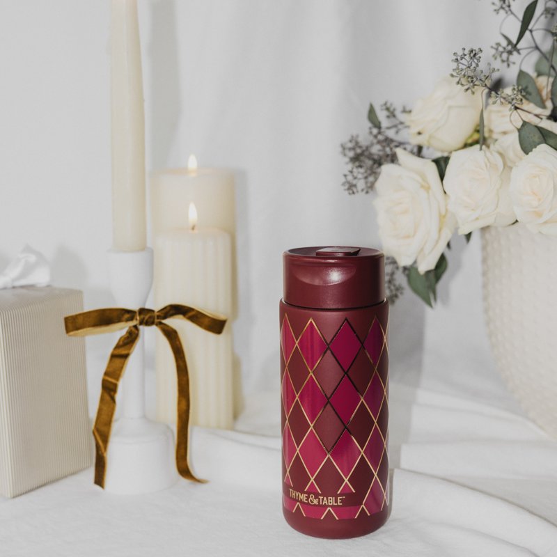 22oz Stainless Steel Coffee Tumbler - Red Diamond