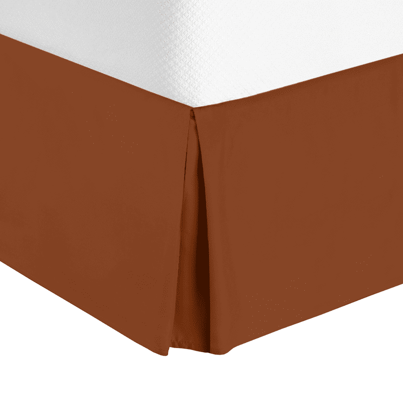 Twin XL Rust Orange Pleated Tailored Bed Skirt - Clara Clark Variation