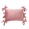 Blush Pink Velvet Bow Oblong Decorative Pillow - 14x20 Home Decor