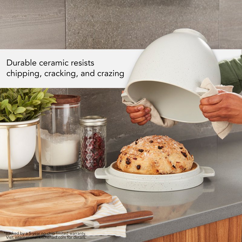Bread Bowl with Baking Lid for 4.5 & 5 Quart Mixers - Grey Speckle