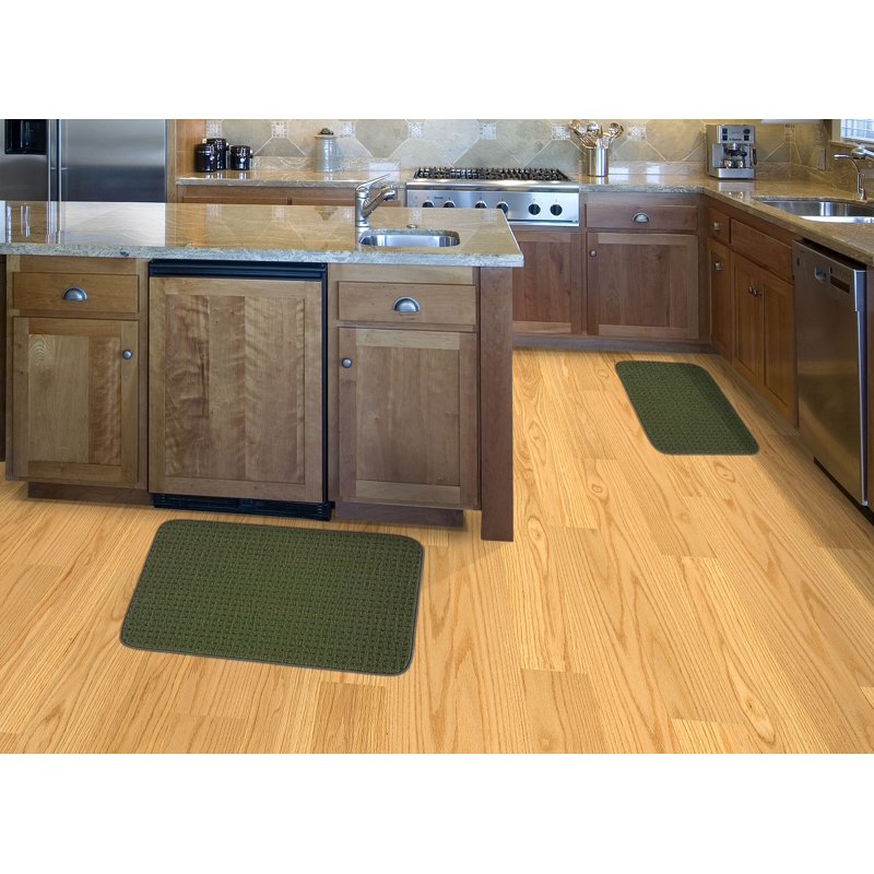 Herald Square 2-Piece Kitchen Rug Set - Sage, Durable Accent Mats