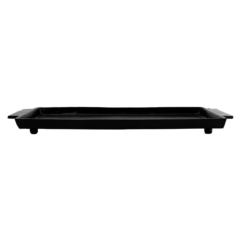 Cast Iron Finish Tray - Rustic Black Decorative Tray (2 Pack)