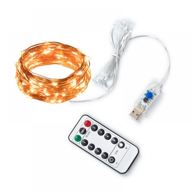 Remote Control Fairy String Lights - Waterproof 16' Warm White LED for Indoor Outdoor Decor