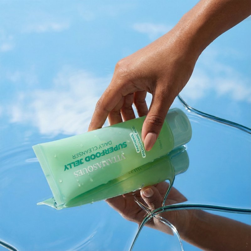 Superfood Jelly Daily Cleanser - Hydrating Face Wash with Green Tea & Kale