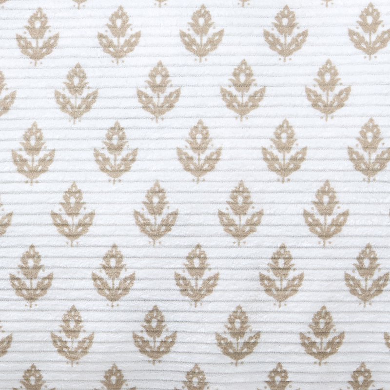 Decorative Ivory Beige Block Print Pillow 14x36 Inch Farmhouse Style