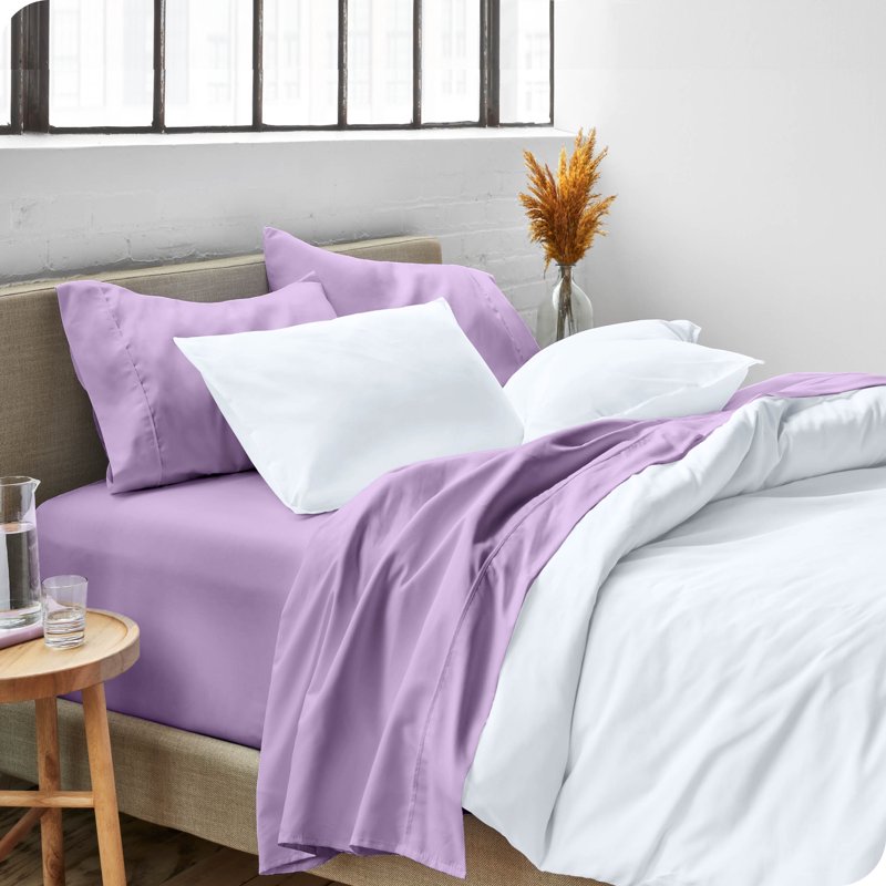 Lavender Microfiber Sheet Set with Deep Pockets - Queen, Wrinkle Resistant