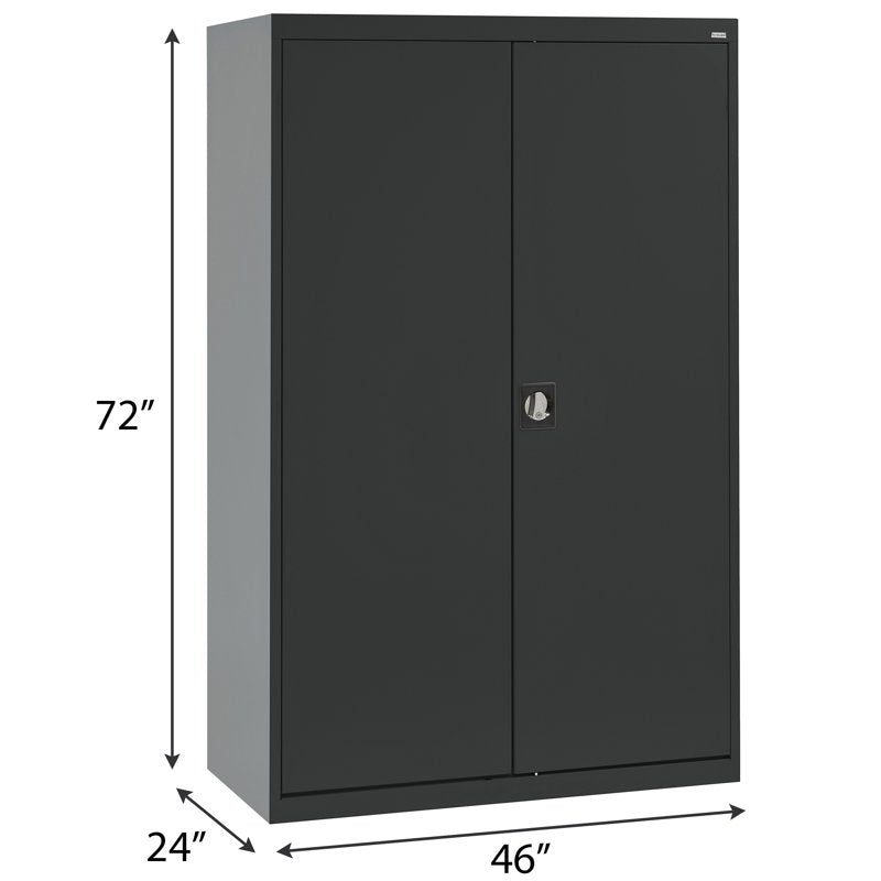 Full Height Steel Combination Storage Cabinet - 72" Black