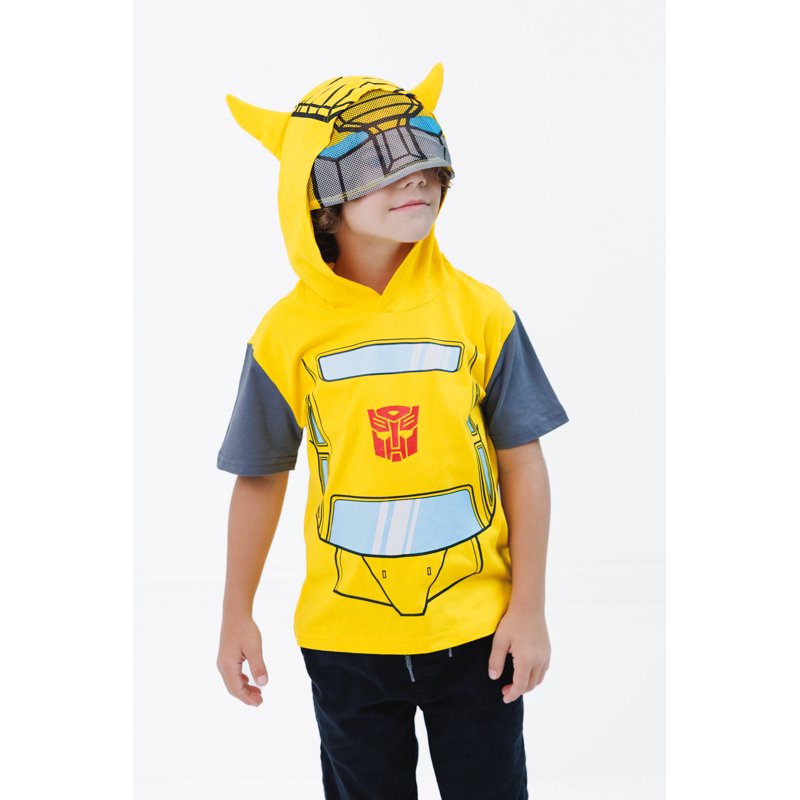 Transformers Bumblebee Toddler Hooded Cosplay T-Shirt - Yellow, 10-12
