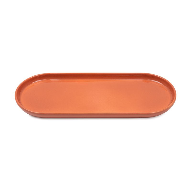 3-Piece Ceramic Decorative Tray Set - Pink, White & Orange