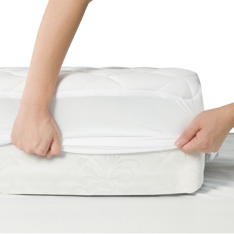Full-Size All-In-One Moisture Wicking Mattress Pad - Hypoallergenic, Water-Resistant, Fitted with Stretch Sidewalls
