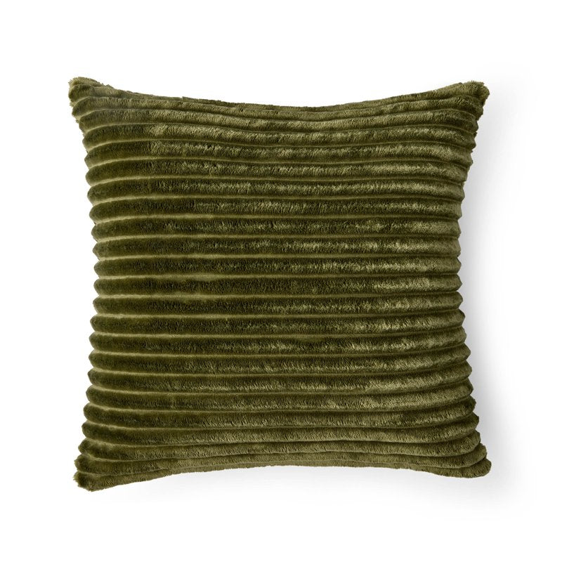 Winter Chalet Corduroy Decorative Pillow 18x18 - Rustic Velvet Throw Cushion
