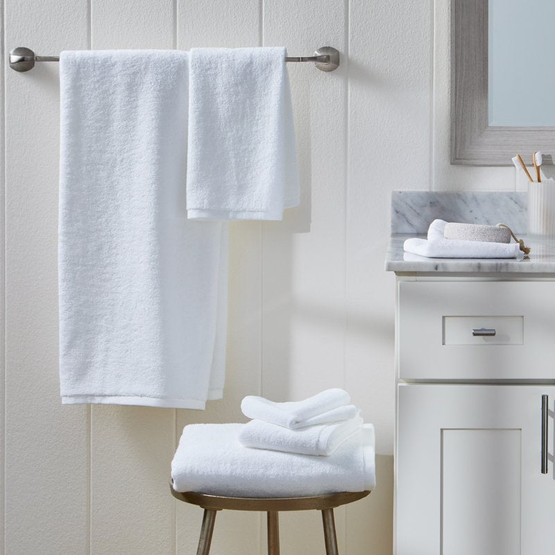 Bath Towel Set with 6 Pieces - Arctic White, Soft & Absorbent Cotton