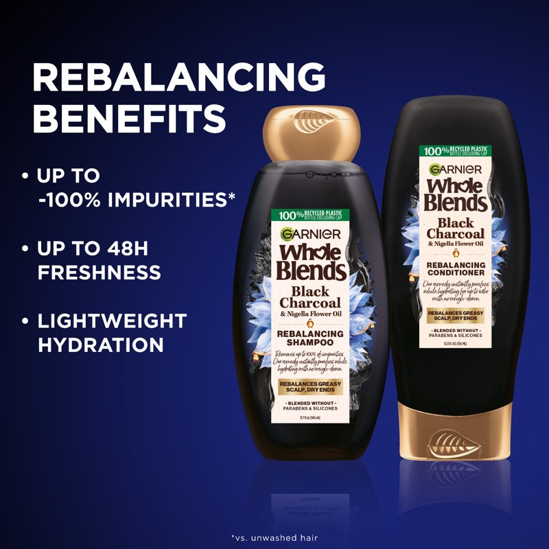 Rebalancing Cleansing Shampoo with Black Charcoal - 2 Pack