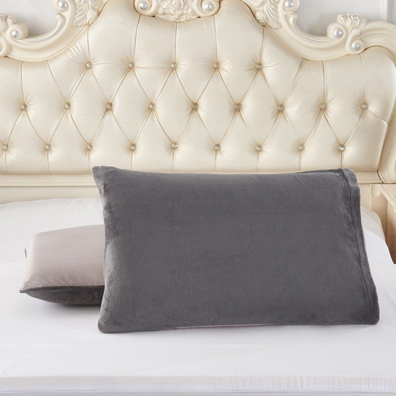 Queen Sherpa Fleece Bed Blanket 3-Piece Set - Thick Warm Grey