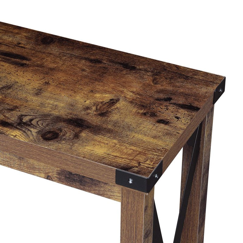 Durango Console Table - Industrial Style with 2 Shelves