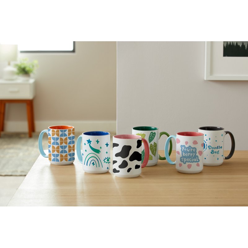 Beveled Ceramic Mug Blank - Reef, 15 oz/425 ml