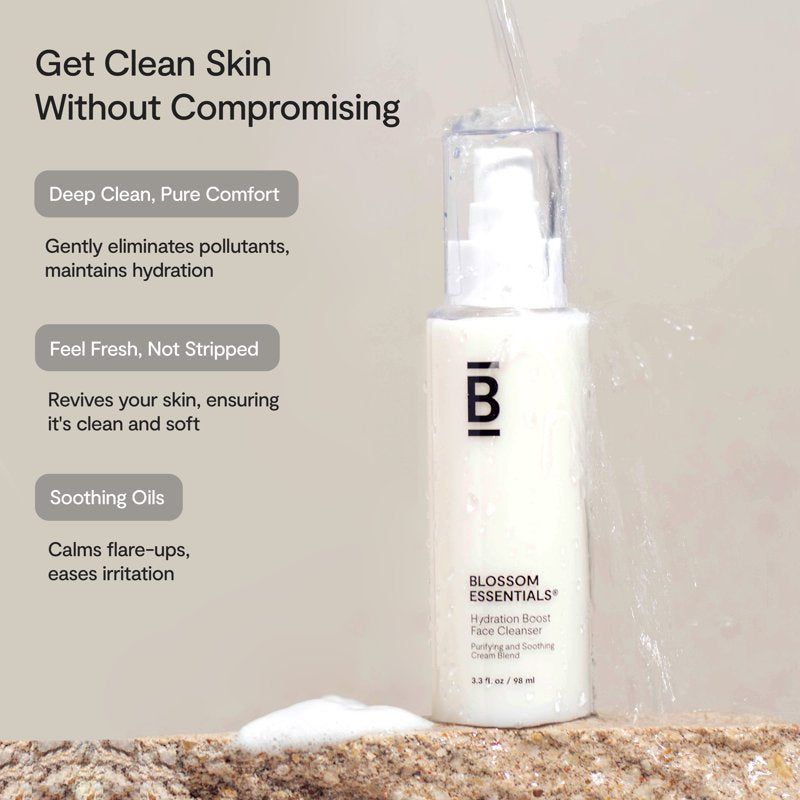 Hydration Boost Vegan Face Wash for Sensitive Skin, 3.3 fl oz